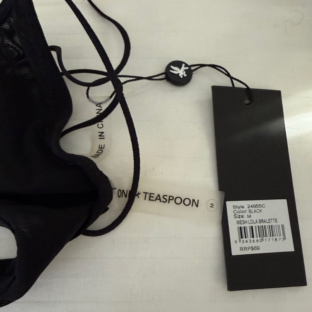 One Teaspoon Mesh Lola Bralette Black Sz Medium - Picture 6 of 6